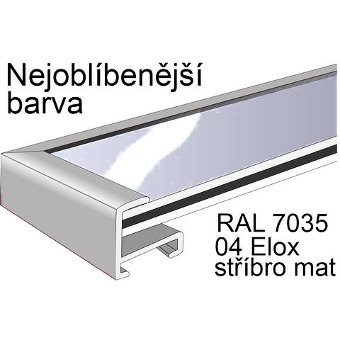 Profil 1, barva 04 Elox stříbro mat