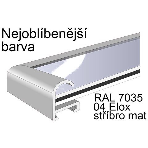 Profil 2, barva 04 Elox stříbro mat
